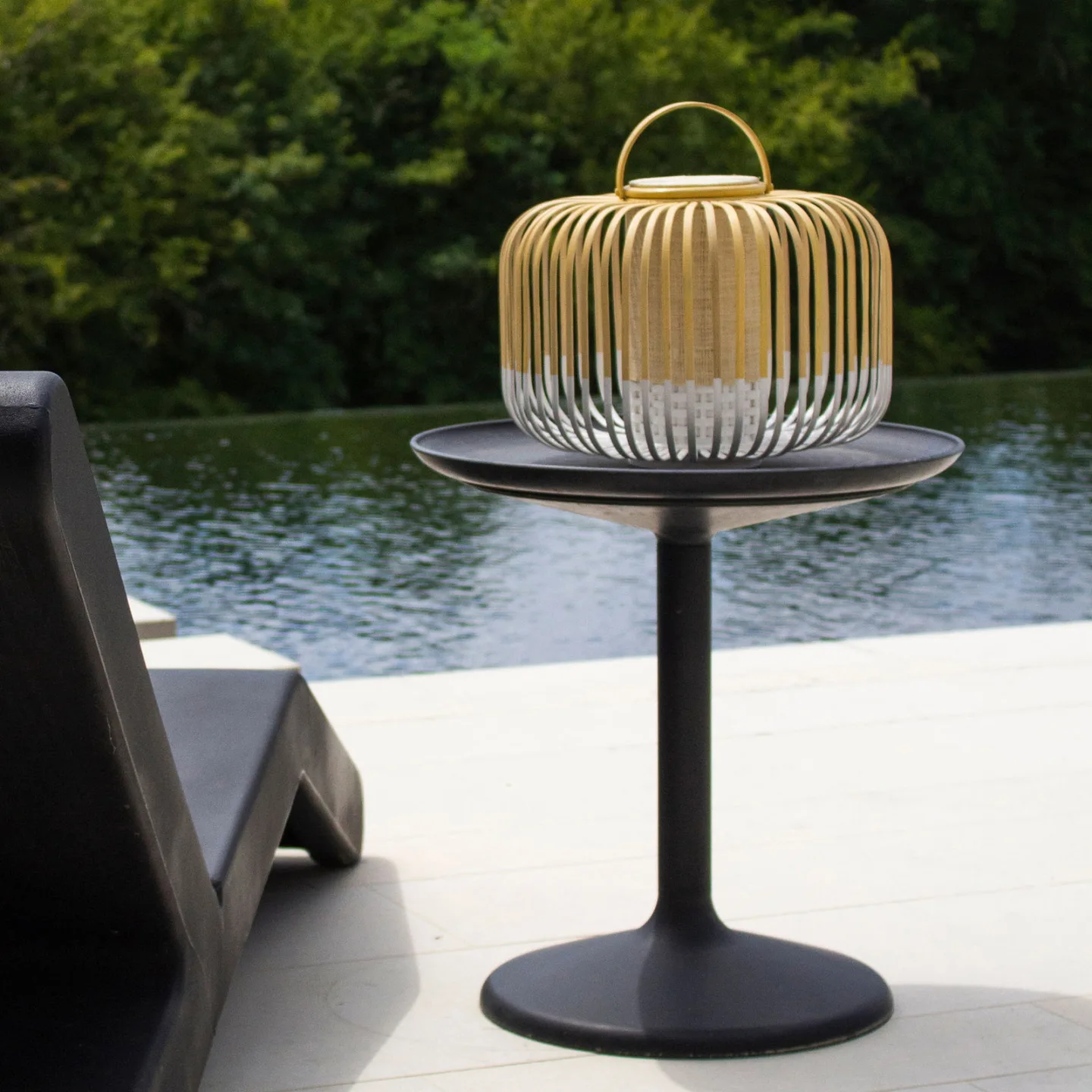 Take A Way Portable Bordlampe S White - Forestier Take A Way S - Terrasse - Design - Bambus - Lanterne