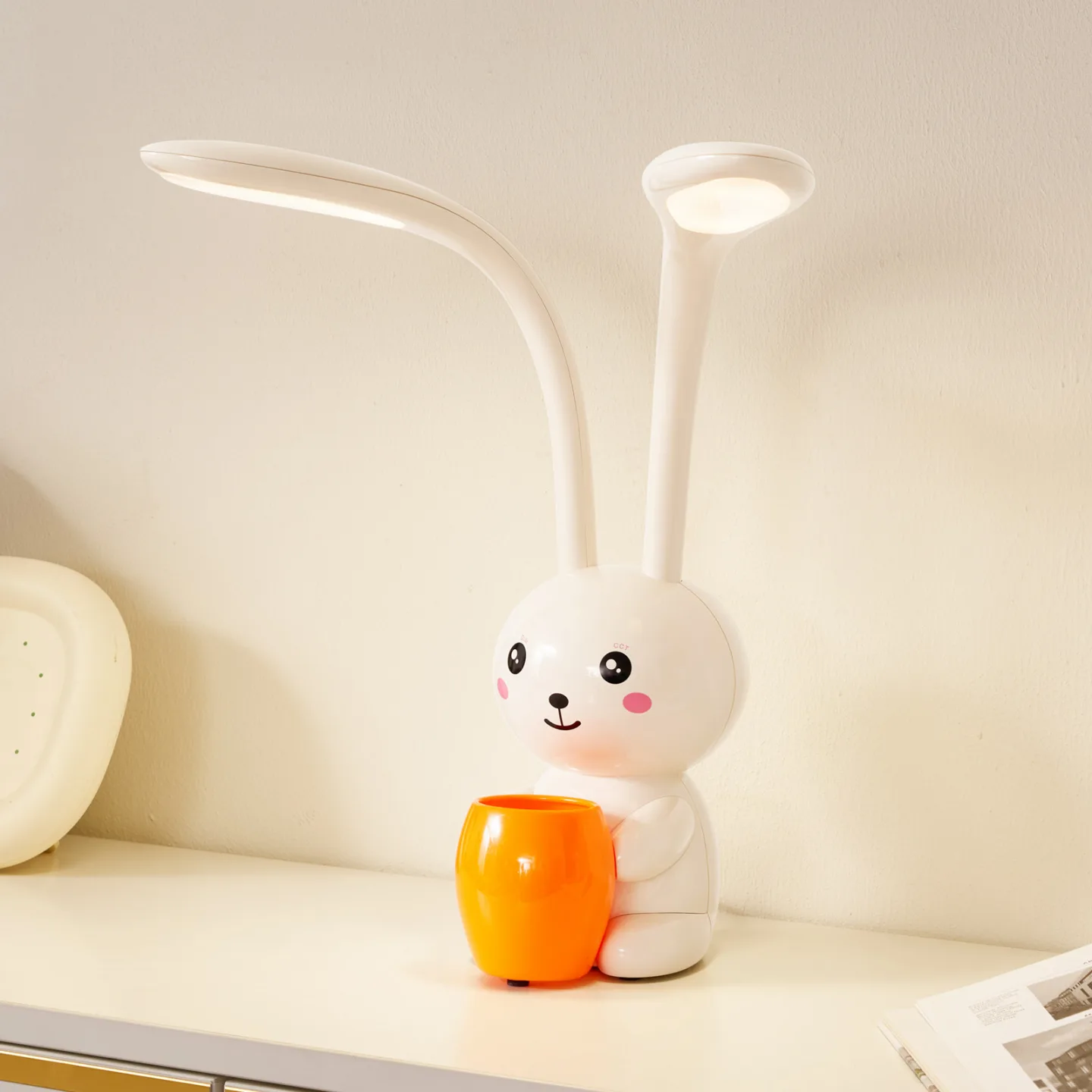 Haas LED Tischleuchte CCT Dim. Beige - Lindby - Kinderzimmer - Junges Wohnen - Kunststoff - Mehrflammig