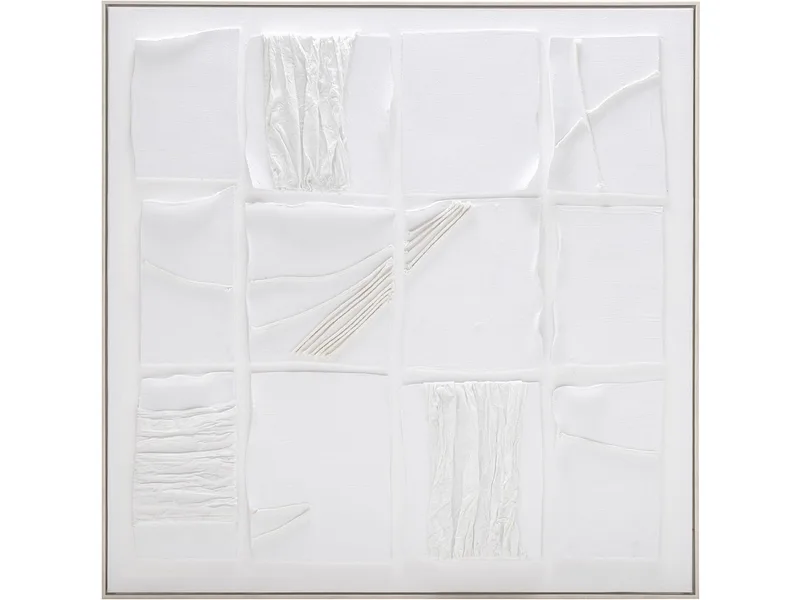 Strukturierte Leinwand PIA 1 Stück weiss 100x100x3.5cm