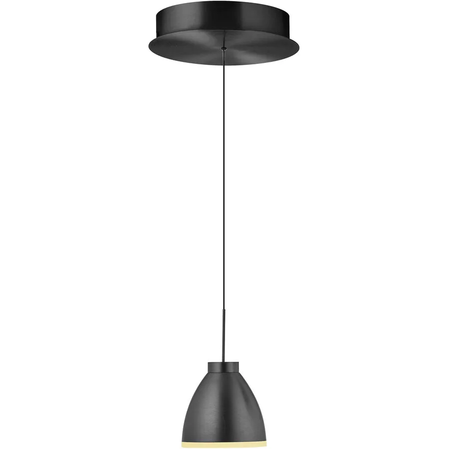 Pendellampe Henry Grau Aluminium/Eisen 20 cm - Farbe: anthrazit eloxiert - LED - Lichtfarbe: Warmweiss - LED Energiesparlampen