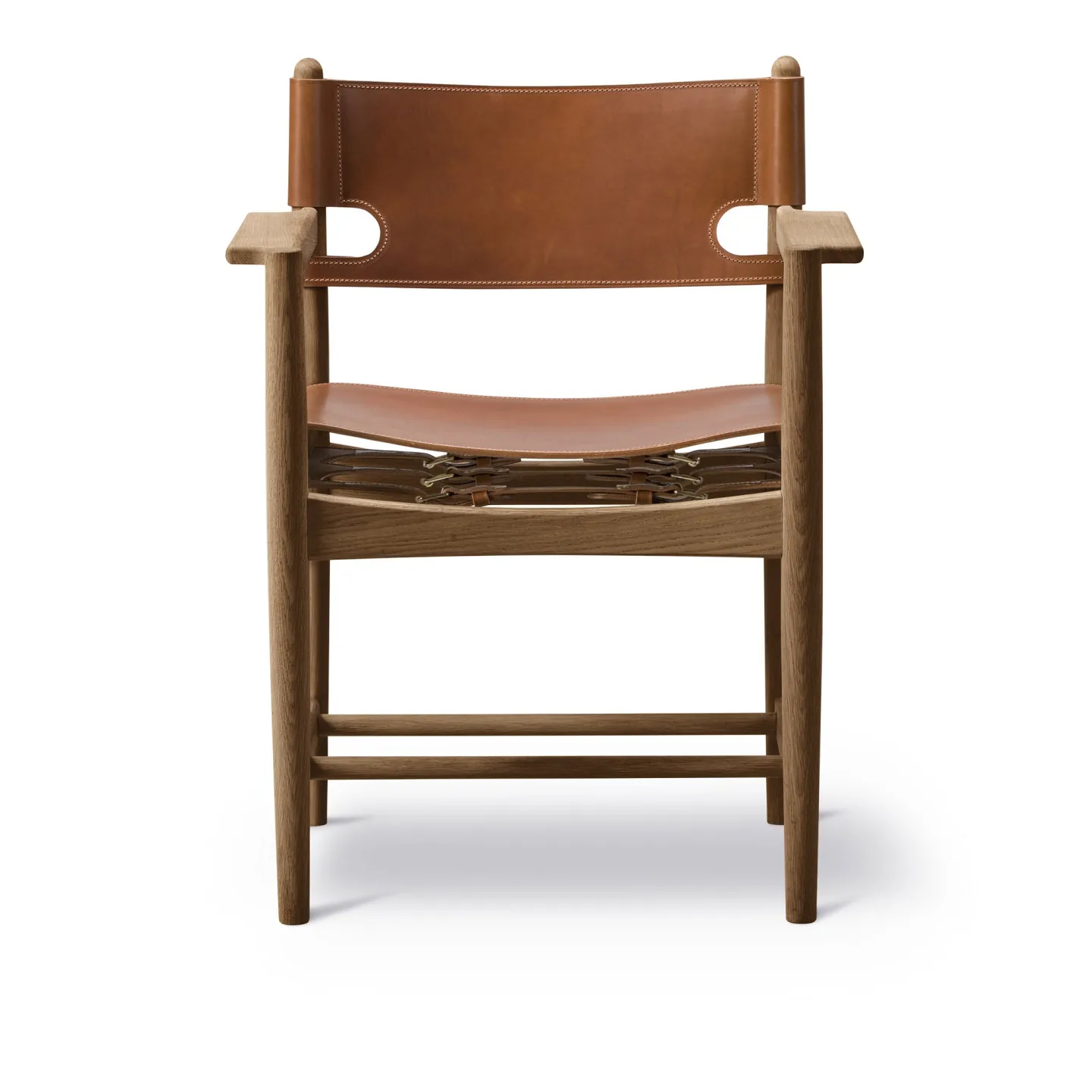 Fredericia Furniture - The Spanish Dining Armchair, Smoked oak, Cognac leather - Matstolar - Børge Mogensen - Brun - Läder/Trä