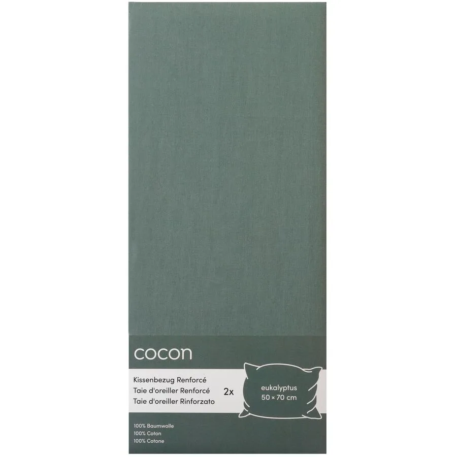 Kissenbezug COCON Eukalyptusgrün Baumwolle B 50 T 70 cm - Material: Renforcé