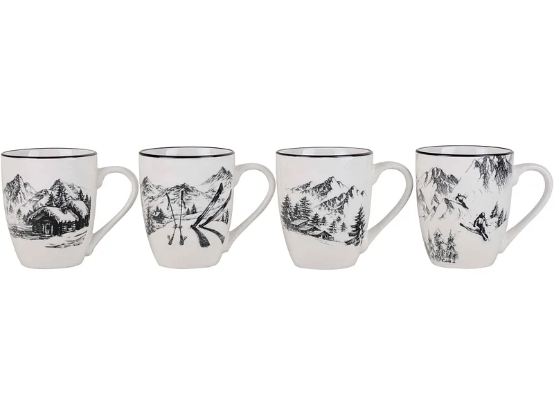 Set Kaffeebecher MOUNTAIN 1 10cl porzellan weiss 4-teilig