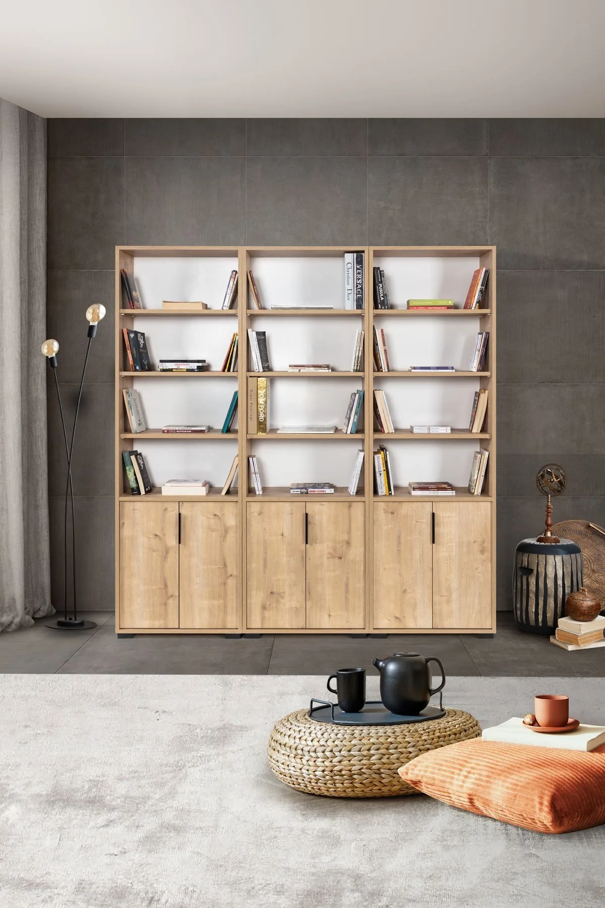 Pavio Bokhylla 180x187x30 cm - Sapphire Oak