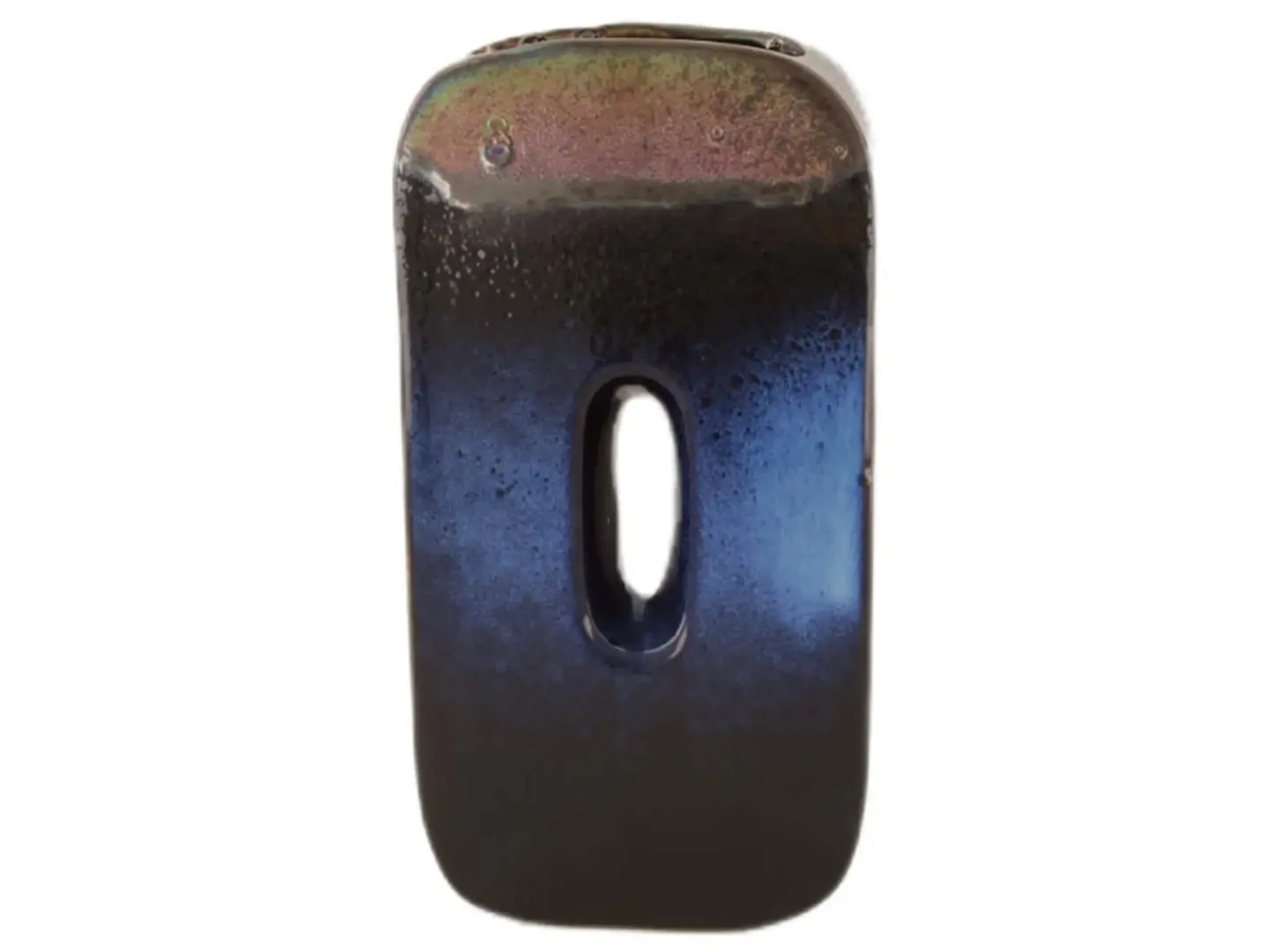 Dijk Vase Keramik Blau-Schwarz H: 25 cm | Schubiger Möbel