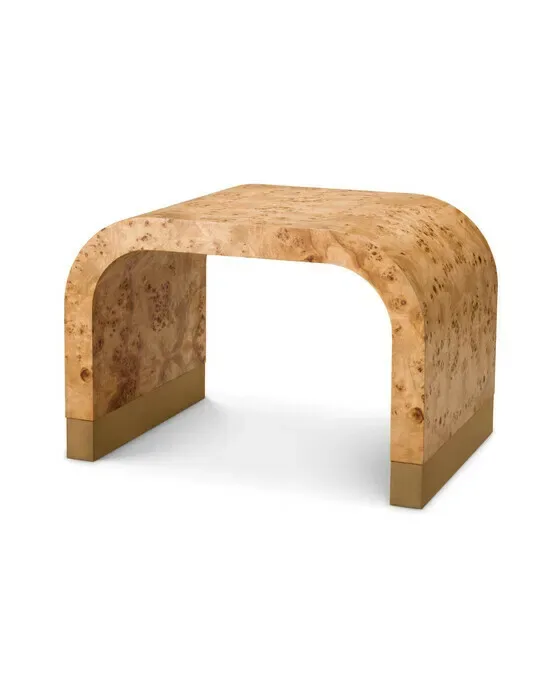 Quinton Side Table Light Brown Mappa Burl
