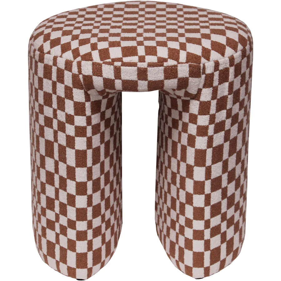 Hocker June Orange/Weiss Polyester 38 cm 42 cm