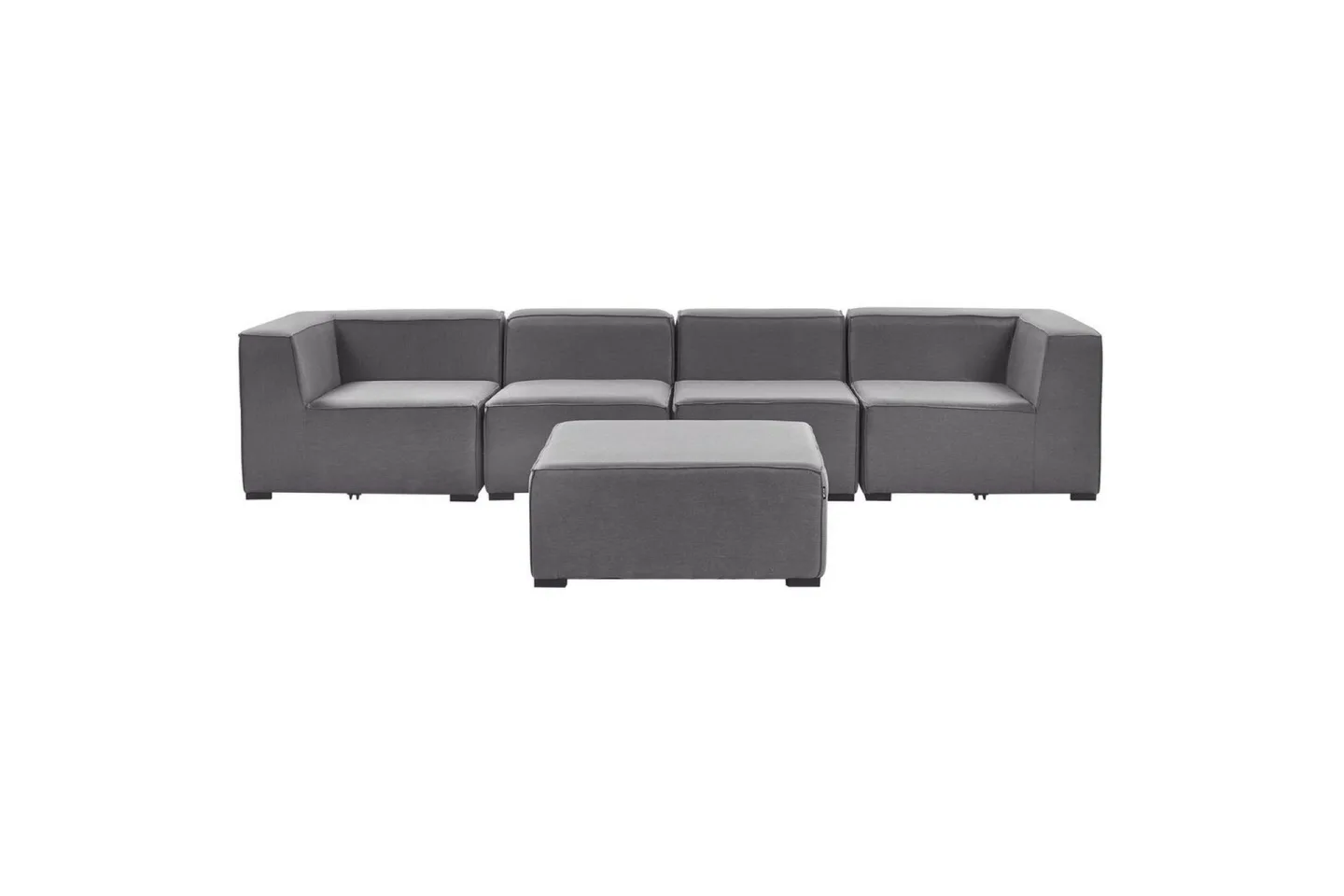 Soffa med fotpall Arezzo Grå/svart - Grå/svart
