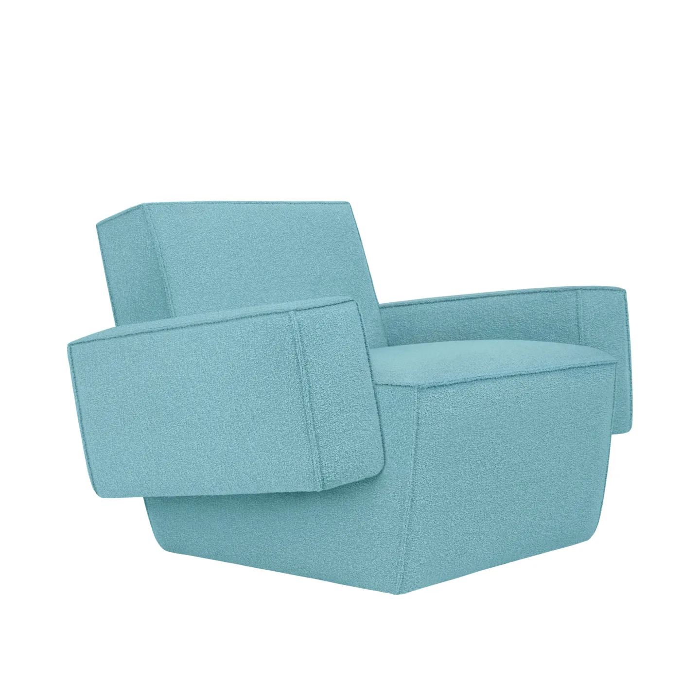 HEM - Hunk Lounge Chair With Armrests - Icicle - Fåtöljer - Kwangho Lee - Blå - Naturmaterial/Trä/Syntetiskt/Skum/Plast/Ull