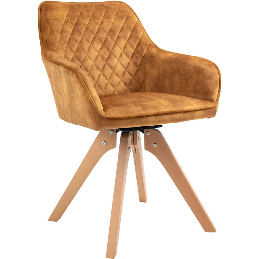 Stuhl Michele cognac Samt