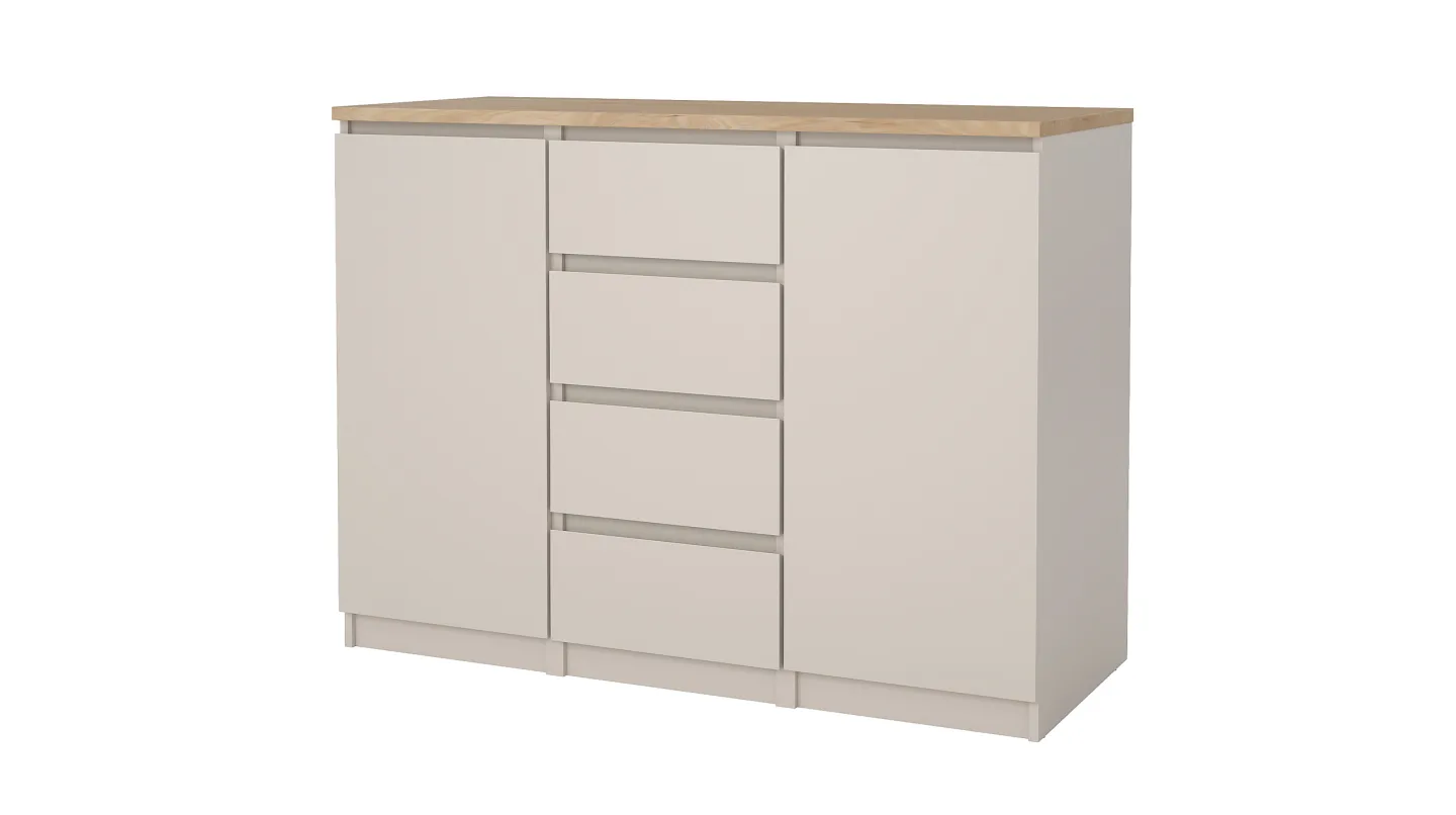 Sideboard 4 Schubladen Beige-Kaschmir Jackson Hickory 121 cm - NAIA