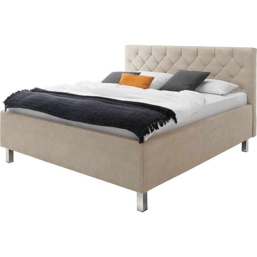 Bett Belial beige Bezug Stoff 180 x 200 cm