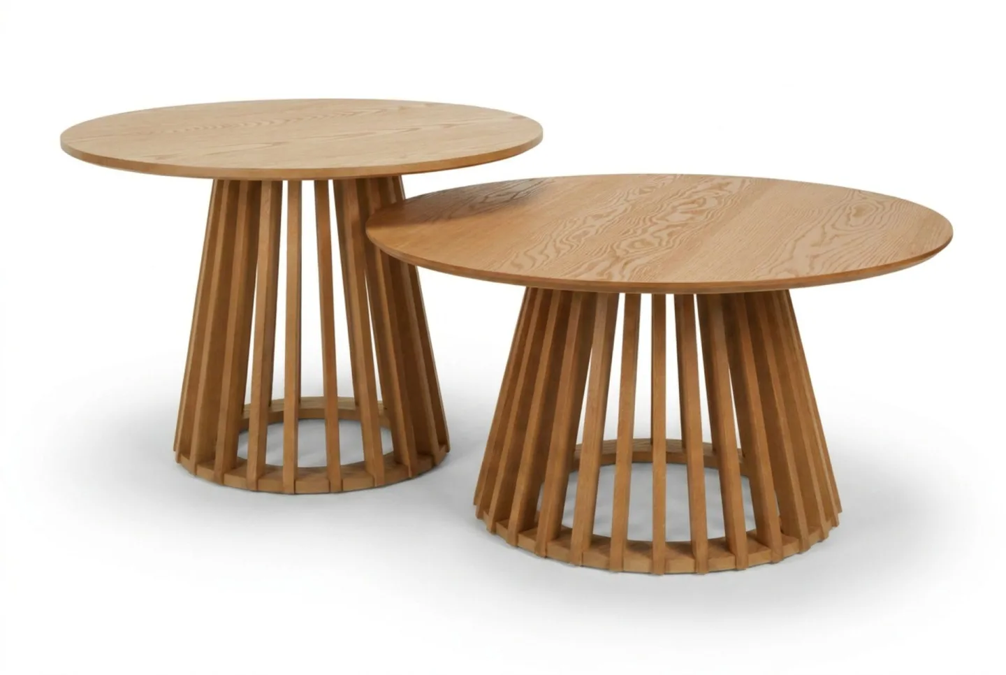 Peyra Soffbord Satsbord Runt 86/60 cm Fanér - Ek