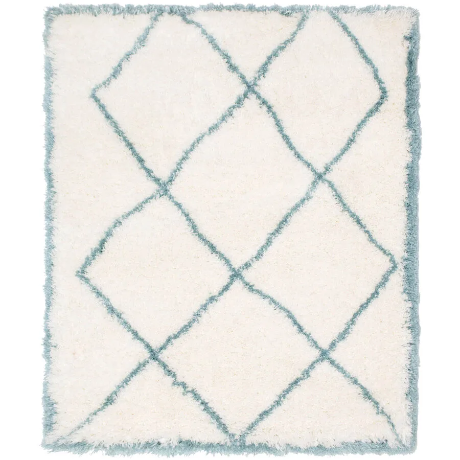 Teppich Henja weiss/blau Anderes Muster Polyester 150 x 100 cm