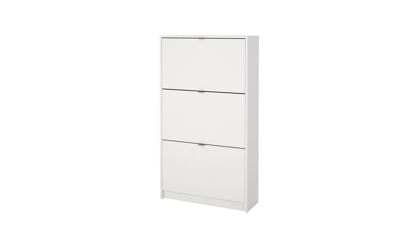 Schuhschrank weiß 3-türig 70 × 124 cm - SHOES