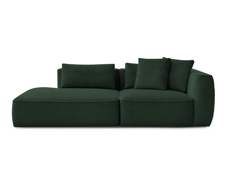 3er Sofa BOBOCHIC LEOPOLD Cord-Stoff dunkelgrün