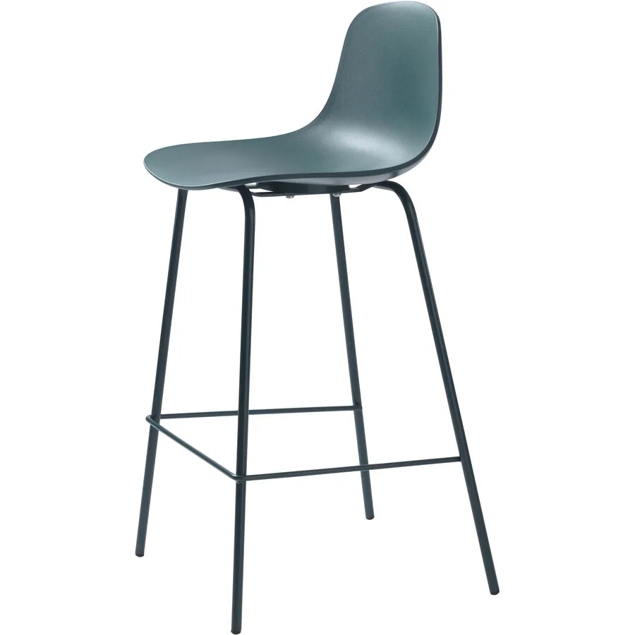 Barhocker 2er-Set Whit petrol Polypropylen H 93 cm