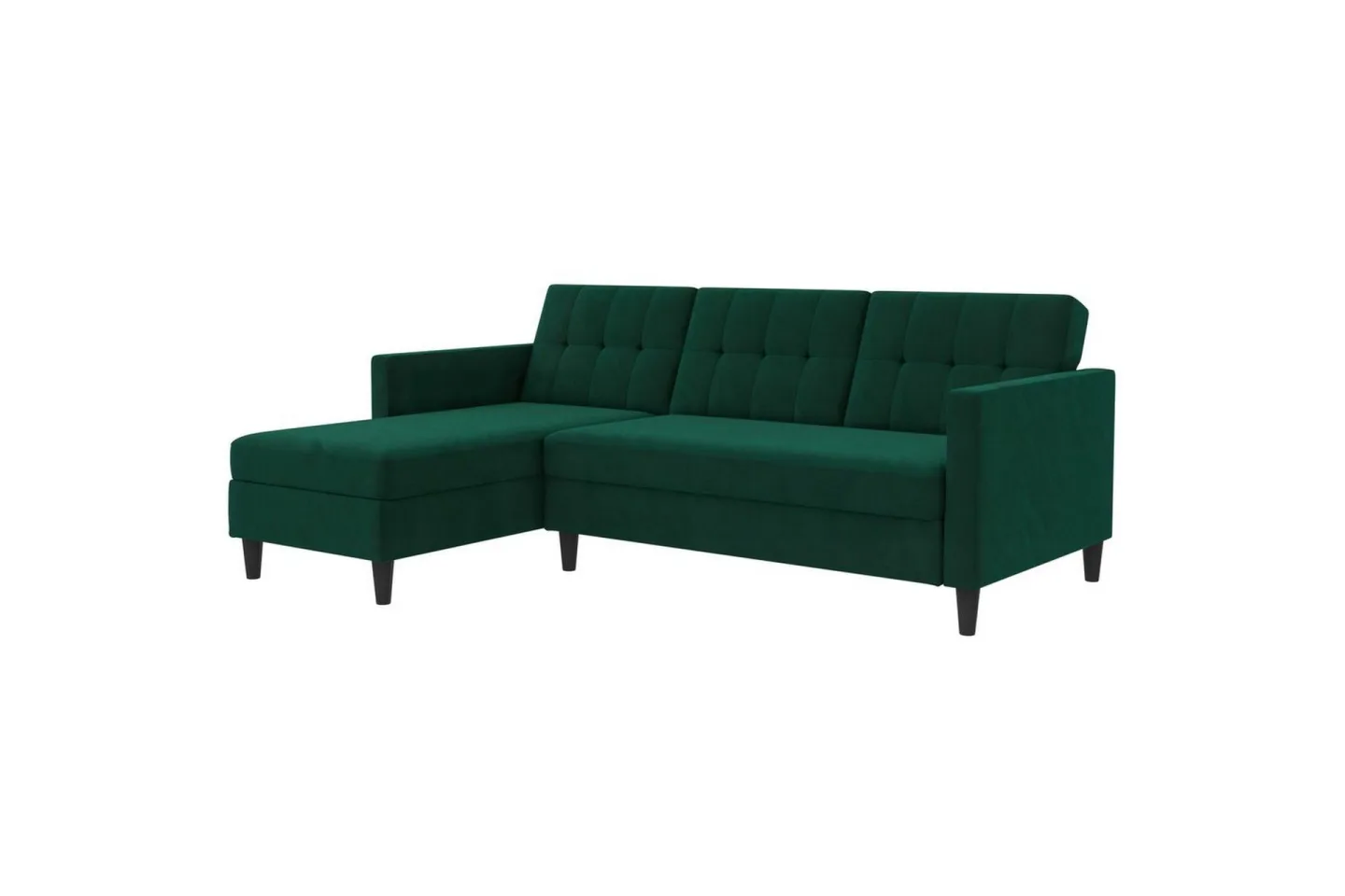 Bäddsoffa Hartford 213x153x82 cm, Grön, Sammet - 213x153x82 cm, Grön, Sammet