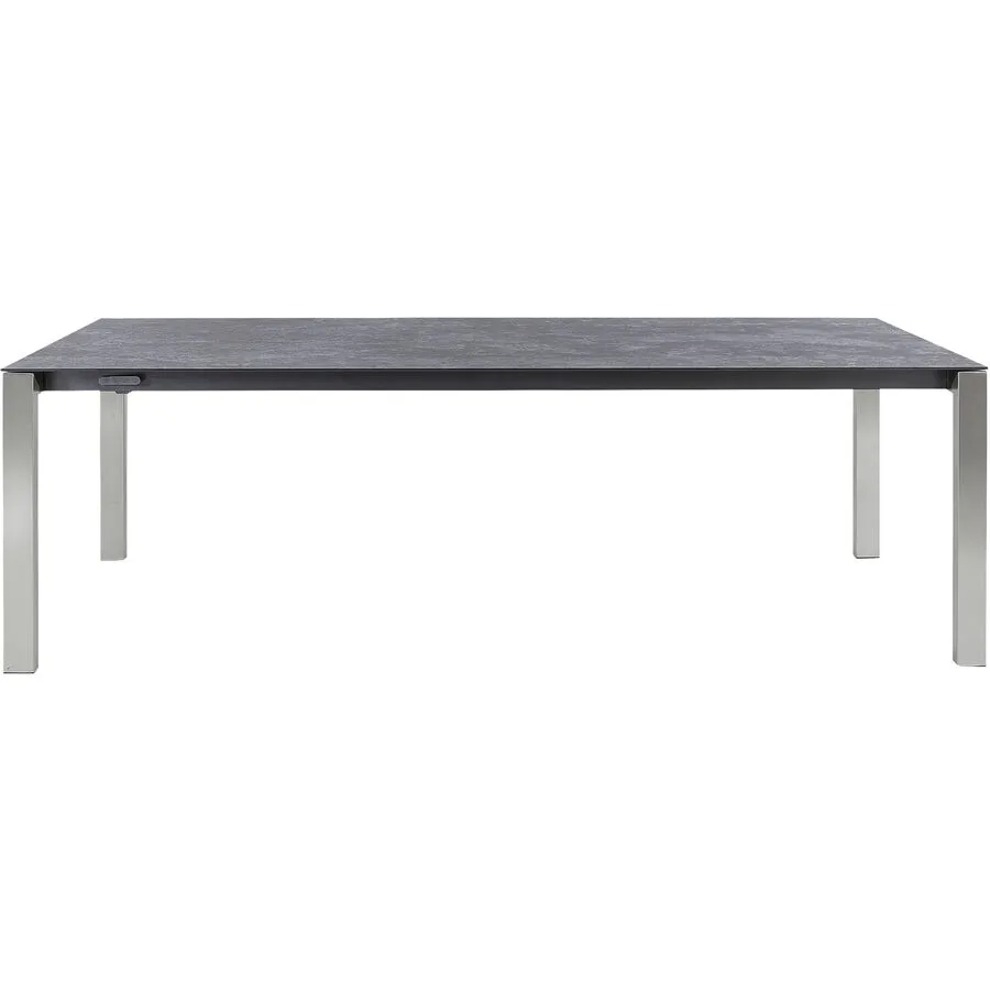 Gartentisch ausziehbar Panama Keramik Ocean black 180x90 cm - Farbe: Edelstahl gebürstet / Ocean black - Material: Keramik/Edelstahl - Möbel