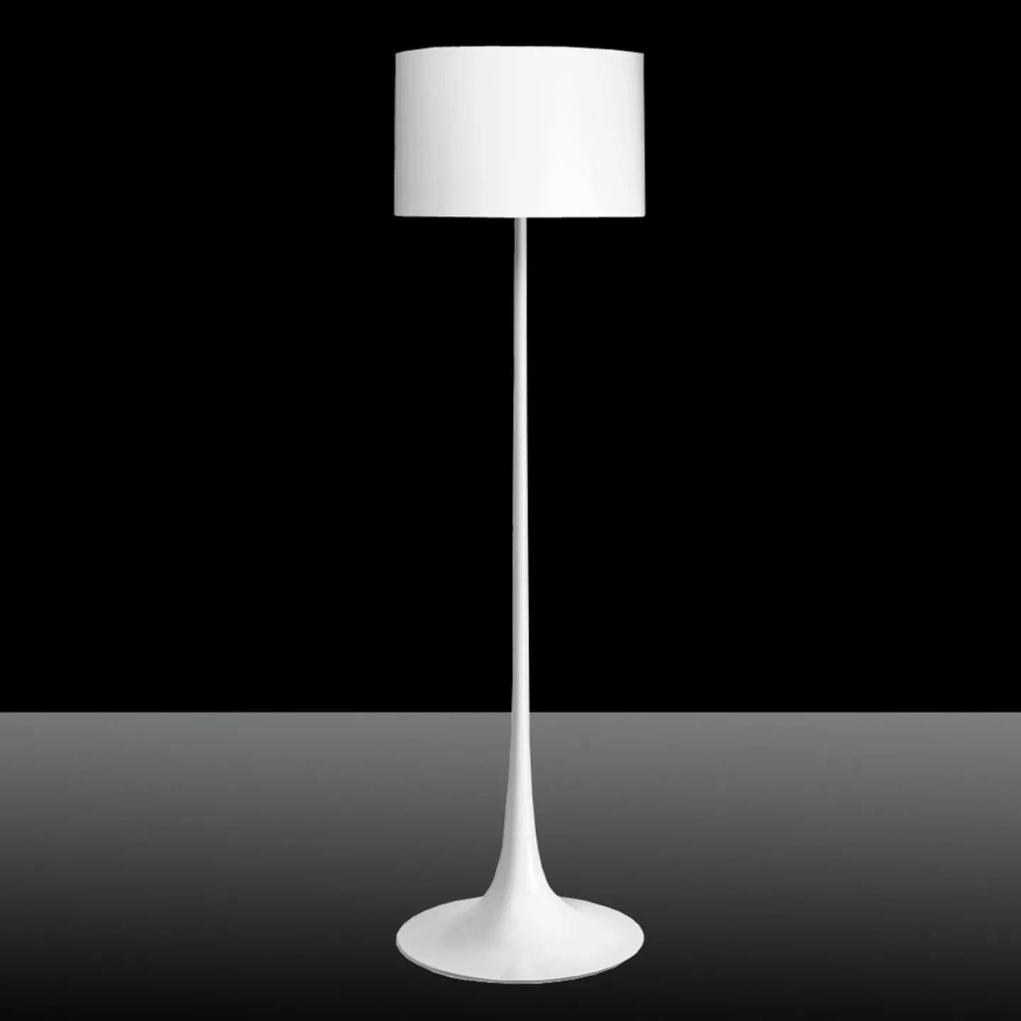 Spun Light Stehleuchte Weiß - Flos - Wohnzimmer - Design - Metall - Mit Schirm