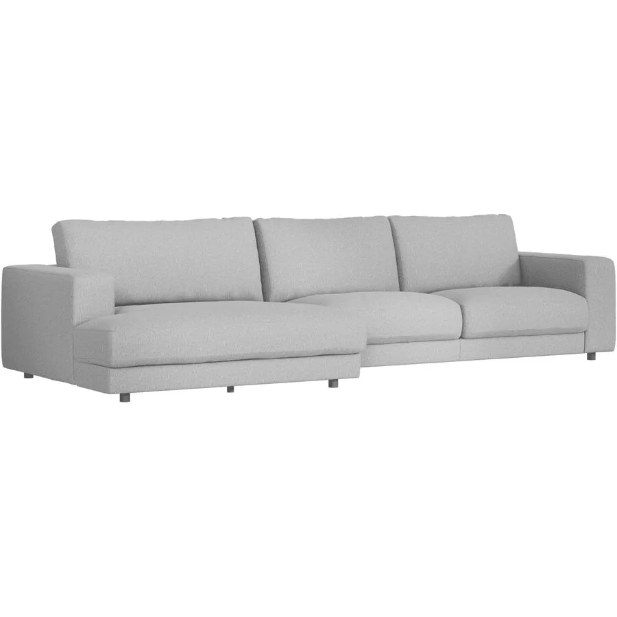 Ecksofa Ava Links Bezug: 100% Polyester silver B 350 T 150 cm - Möbel Konfigurator: Traummöbel individuell zusammenstellen
