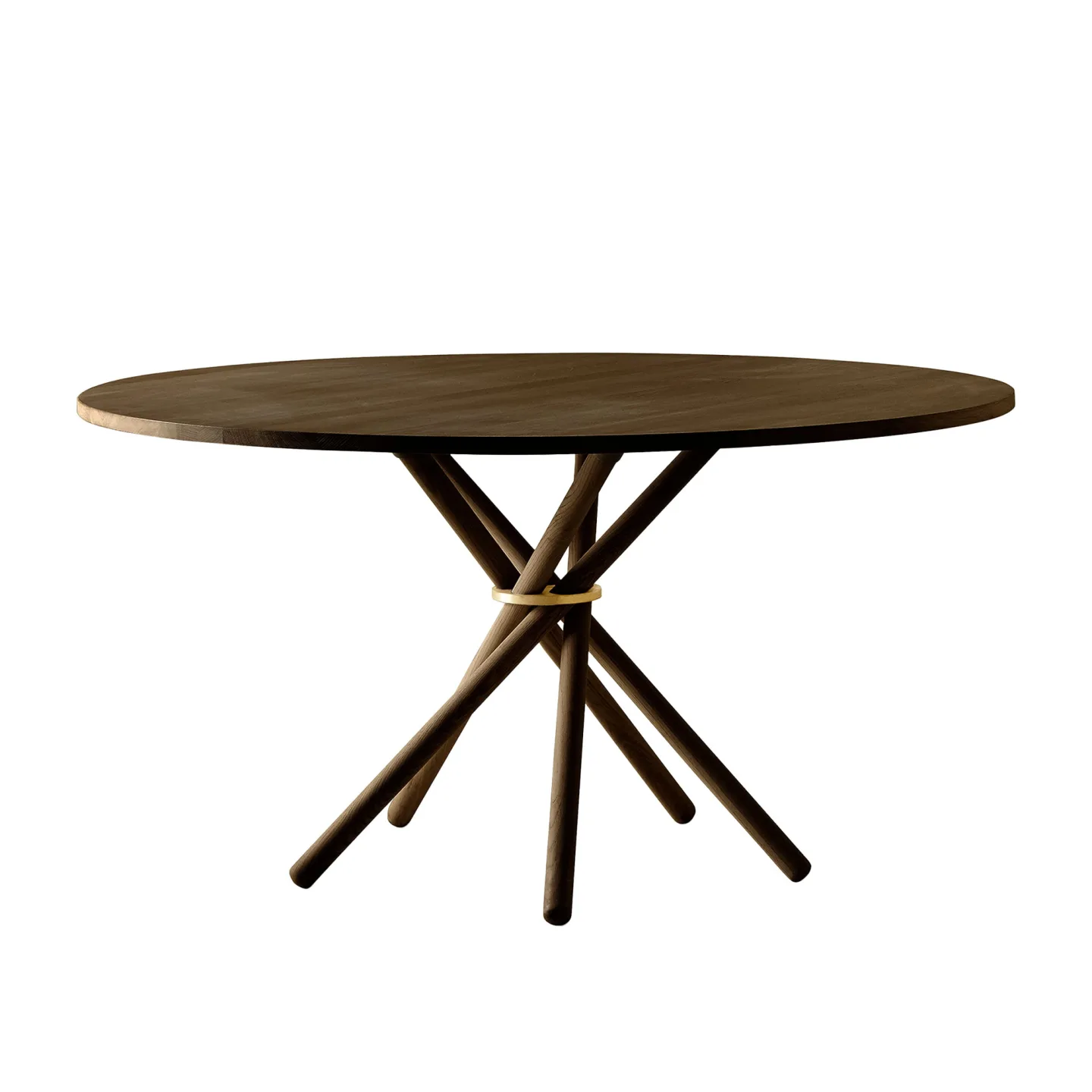 Eberhart Furniture - Hector 140 Dining Table / Oak Dark / Brass - Matbord - Träfärgad - Metall/Trä