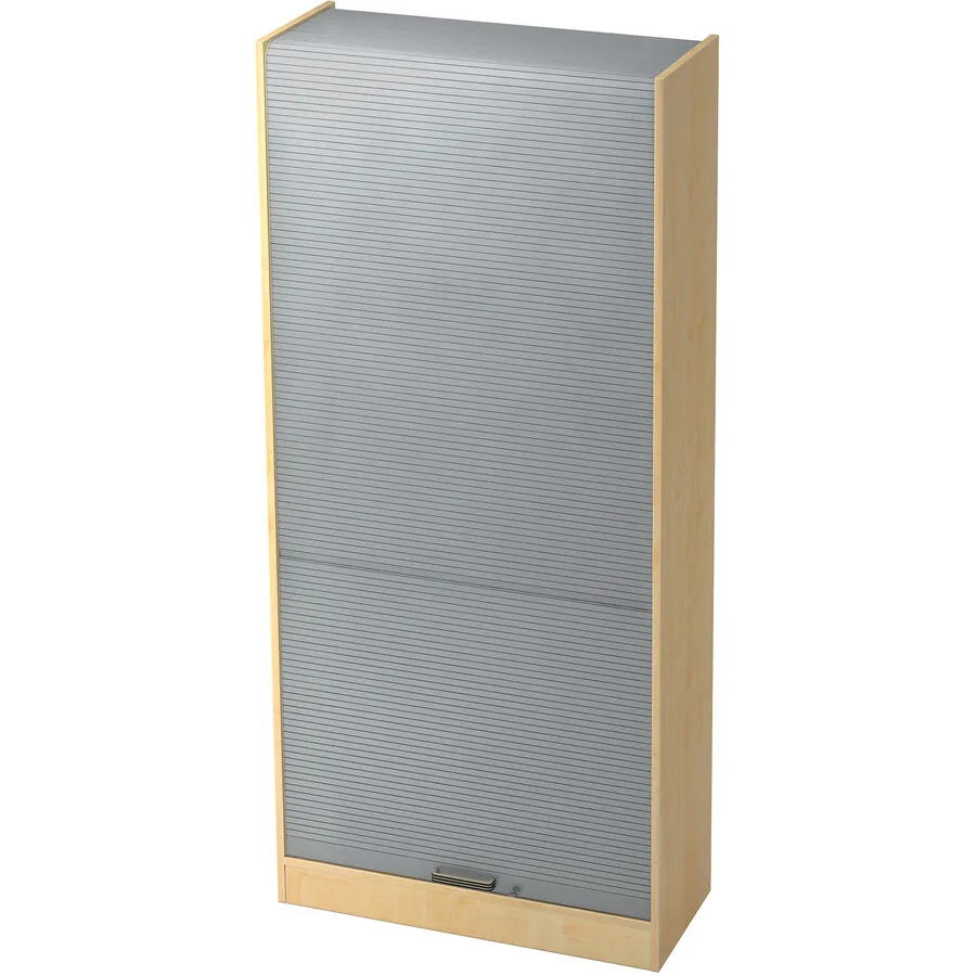 Aktenschrank Office Silber, Ahorn Dekor Holzwerkstoff, Kunststoff B 90 cm H 200.4 cm