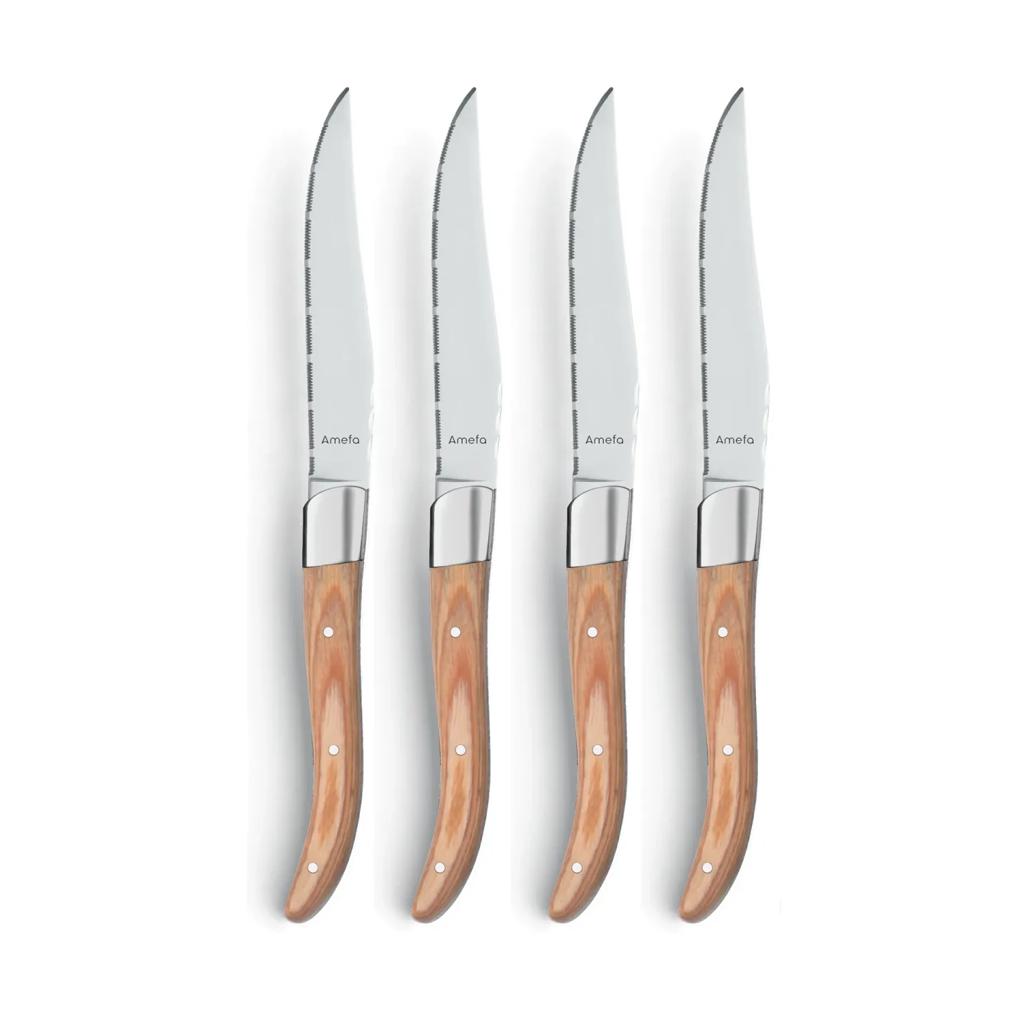 Amefa Royal Steak Grillmesser 4er-Pack Natural in Holzbox