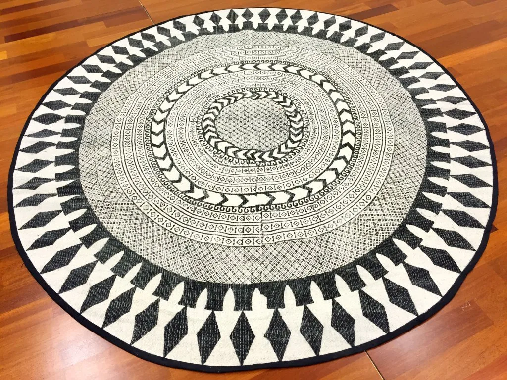 Runde tepper - Marrakech (sort/hvit/grå) (rund) (Størrelse: Ø 120 cm)