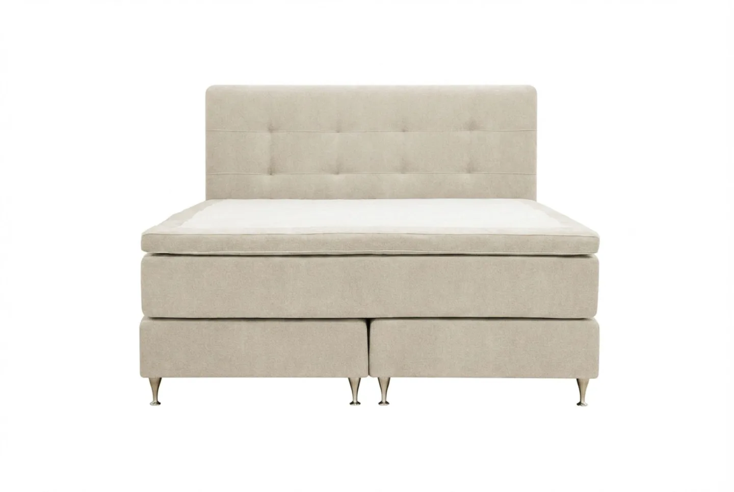 HVILA Premium Komplett Sängpaket 180x200 cm Kontinentalsäng med Sänggavel - Beige Tyg