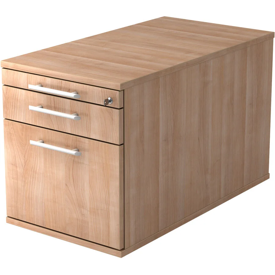 Rollcontainer Office nussbaum/Aluminium gebürstet Holzwerkstoff B 42.8 cm H 51.2 cm