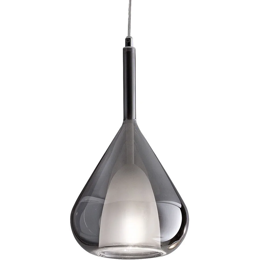 Giberti Luce Pendellampe Lorena XL Grau Glas 20 cm 35 cm