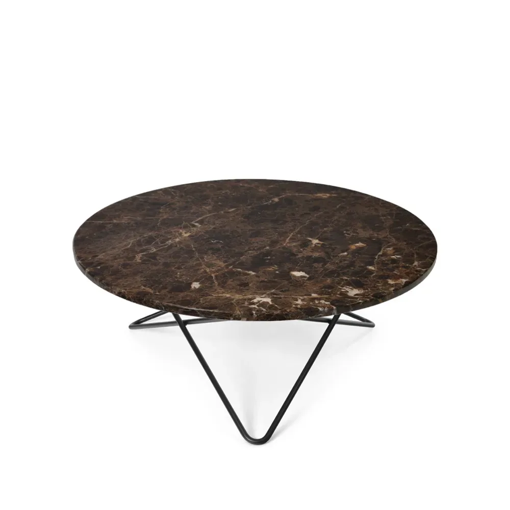 OX Denmarq O Table Couchtisch Marmor Braun, Gestell schwarz lackiert