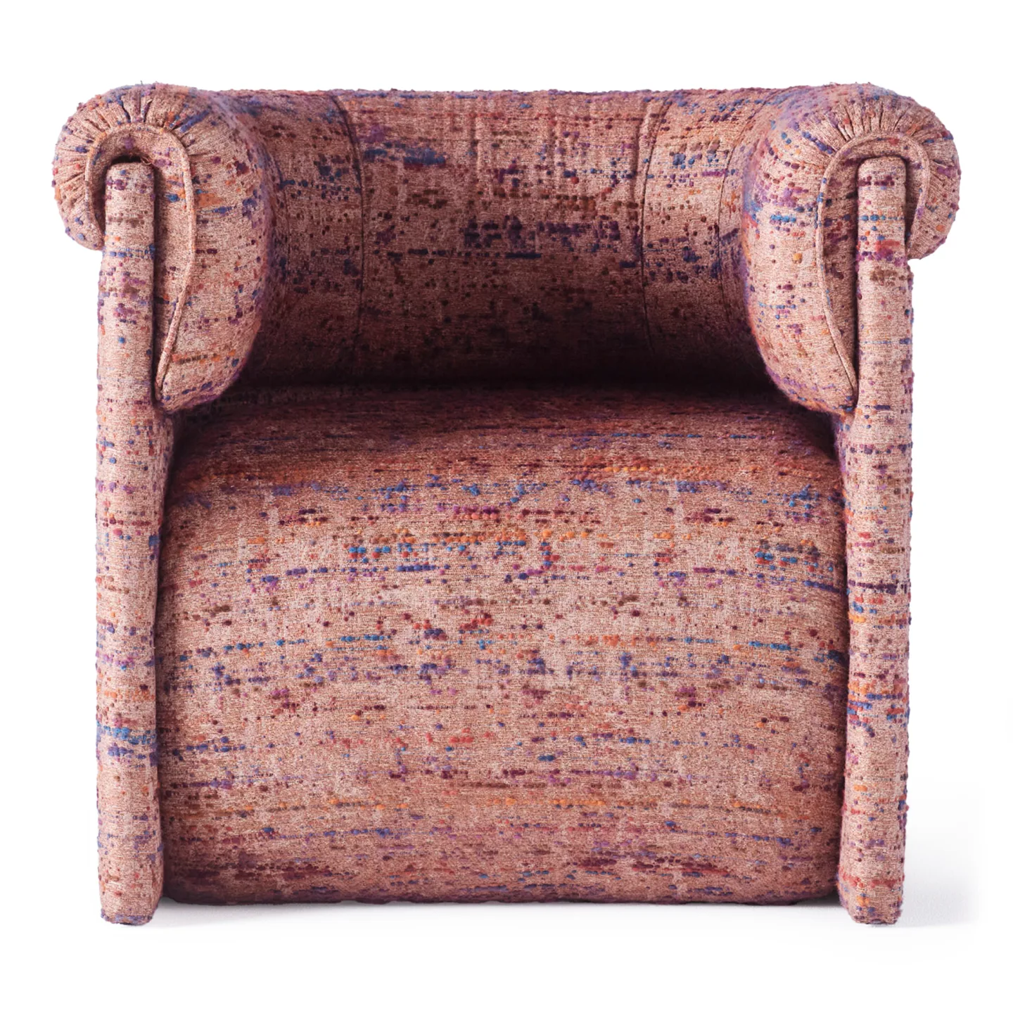 Dusty Deco - Decadent loungefåtölj - Boucle Ember - Fåtöljer - Studio Stockholm - Orange - Trä/Skum