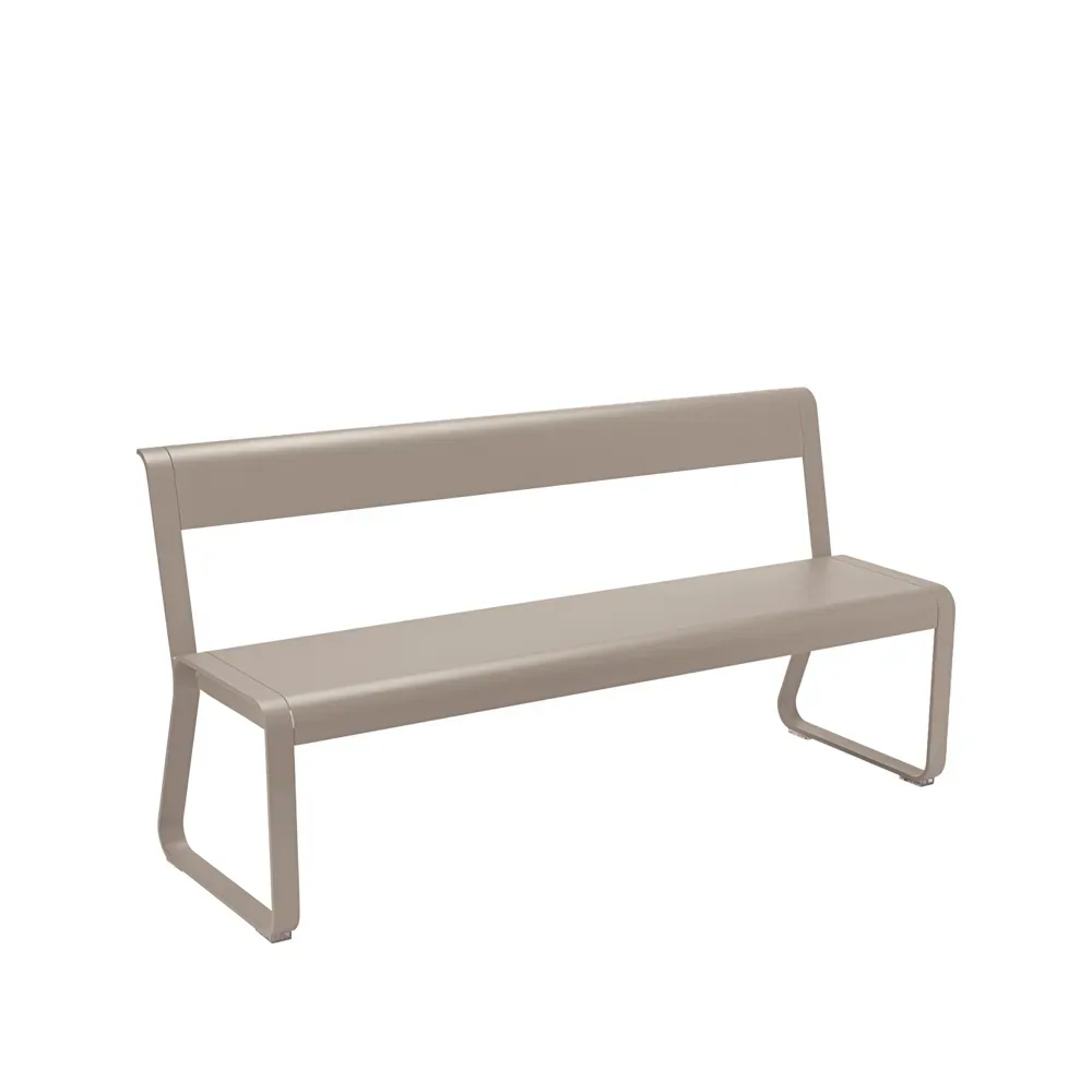 Fermob Bellevie bänk med ryggstöd Nutmeg (beige)