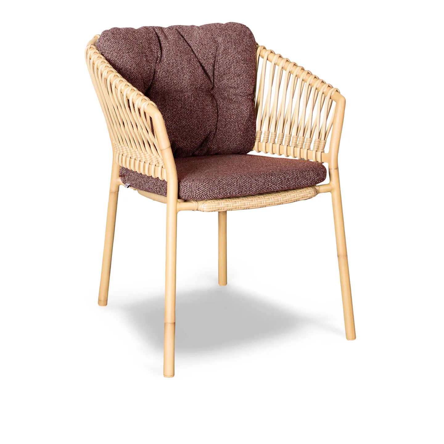 Cane-Line - Ocean Aluminium Cane Line Weave / Wove Dark Bordeaux Cushions - Matstolar utomhus - Cane-line Design Team - Röd - Metall/Syntetiskt