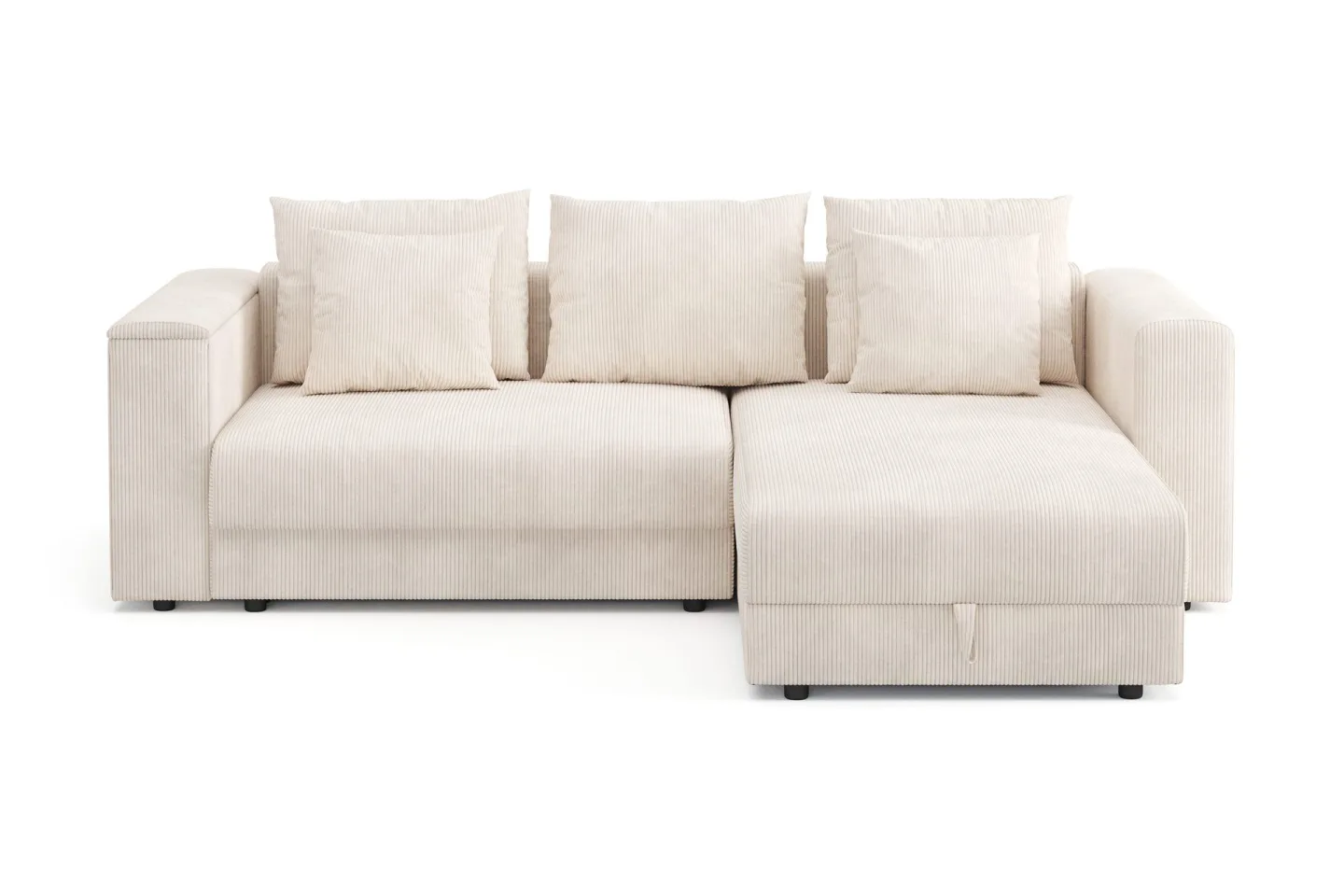 Bergen Extra djup 3-sits Bäddsoffa med Divan och Bäddmadrass i Memoryskum och Tvättbar klädsel - Beige