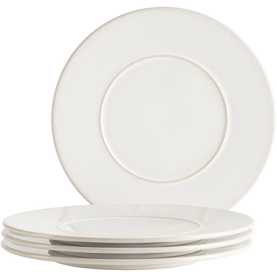 MÄSER Speiseteller-Set 4-tlg. Unico Weiss Steinzeug 28 cm