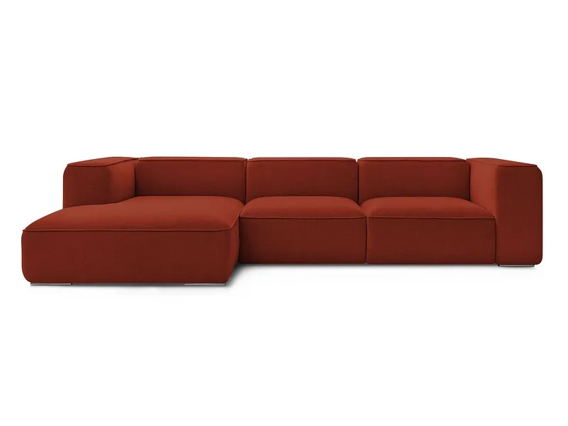 Ecksofa BOBOCHIC ZEPHYR Stoff mit Textur orange