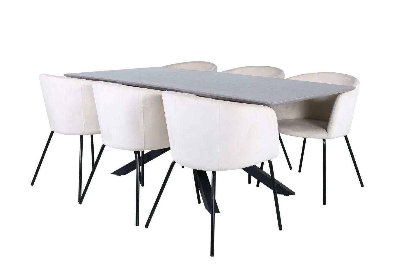 Piazza Matgrupp 180 cm Rektangulär med 6 Berit stolar - Beige