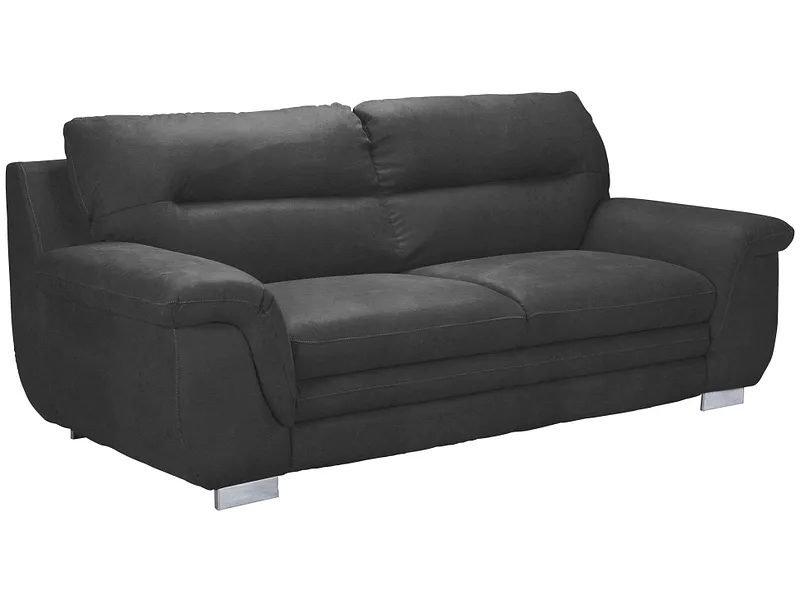 3er Sofa TRAPANI Stoff anthrazit
