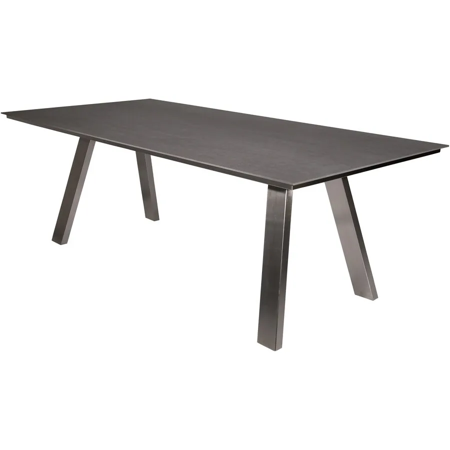 Gartentisch Vance anthrazit Edelstahl/Keramik B 210 T 100 cm