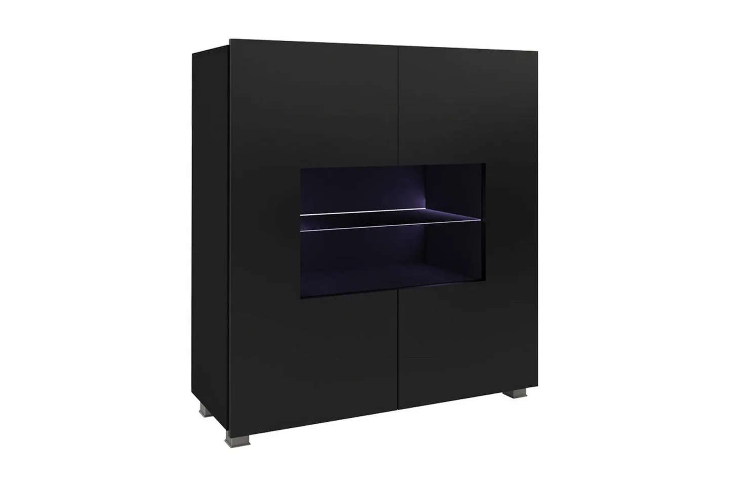 Tessan Vitrinskåp 100x35x107 cm - Svart/Vit