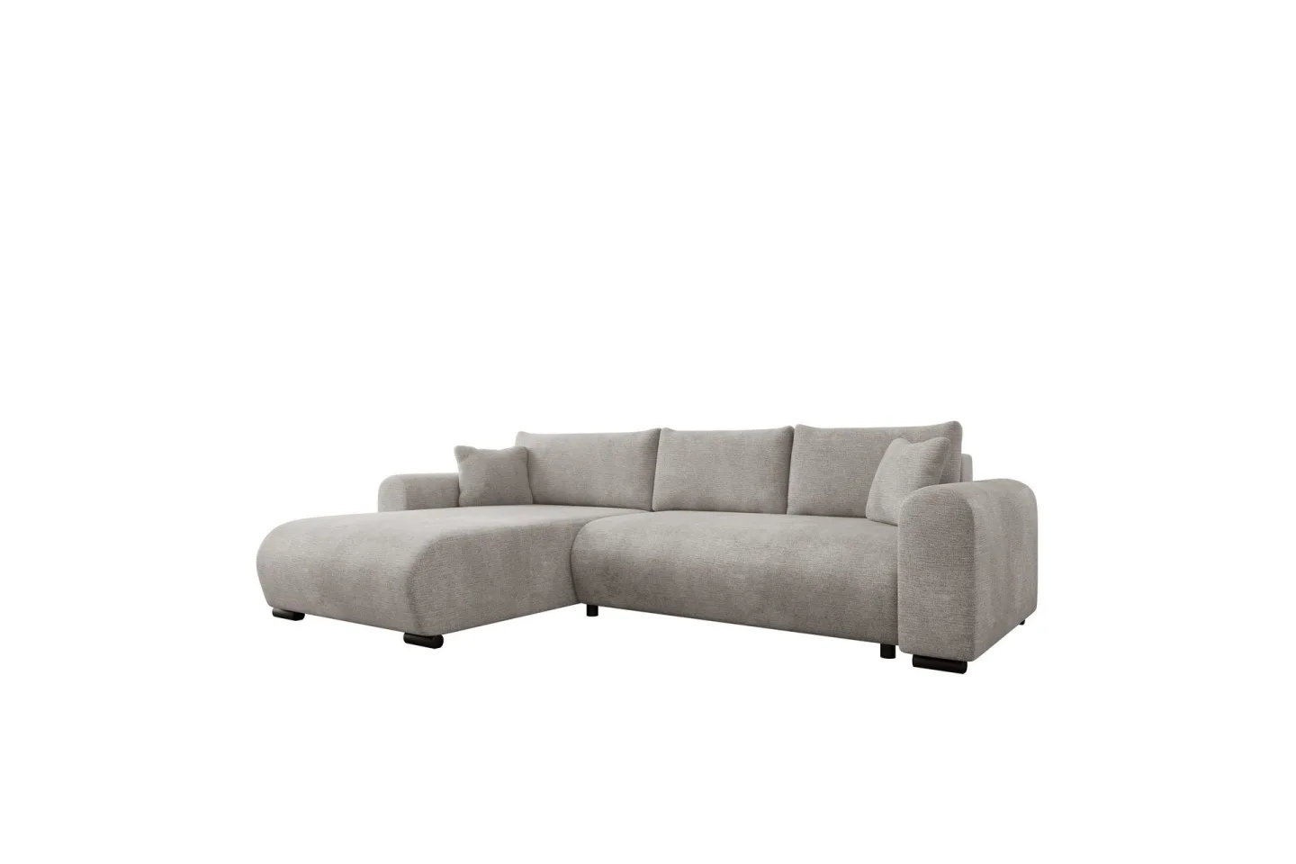 Handda Bäddsoffa med Divan 3-sits i Sammet - Grå