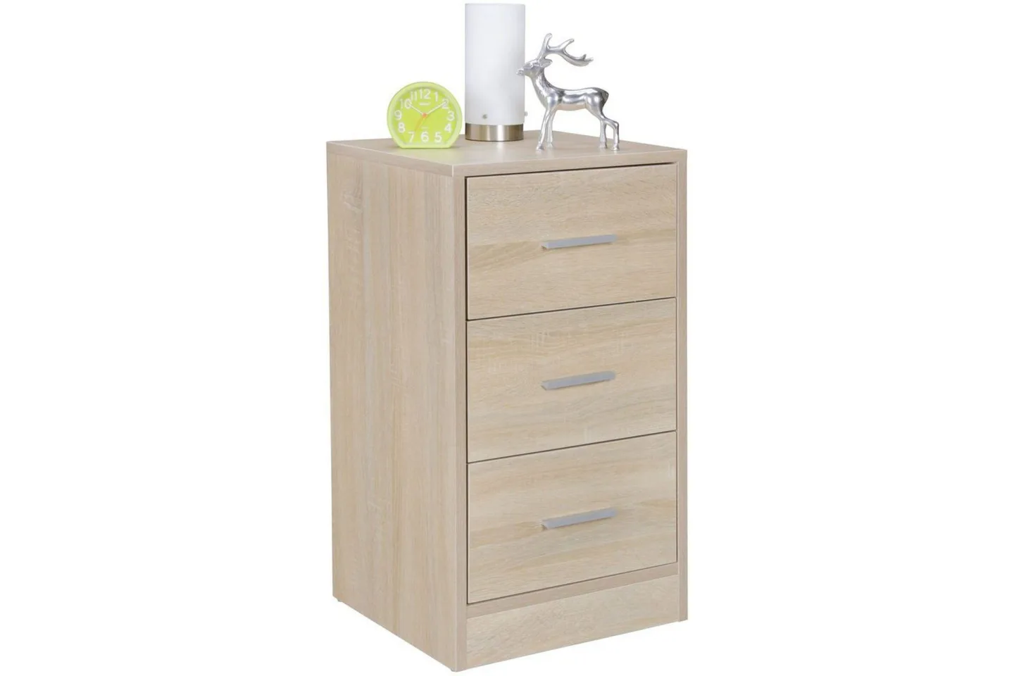 Sängbord Wohnling för resårbotten, 68 cm hög och 3 lådor i modern design Sonoma - Sonoma