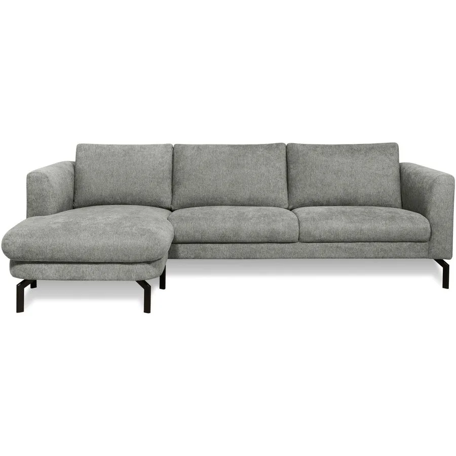 Ecksofa Gomero Links Stoff kieselgrau B 254 T 150 cm
