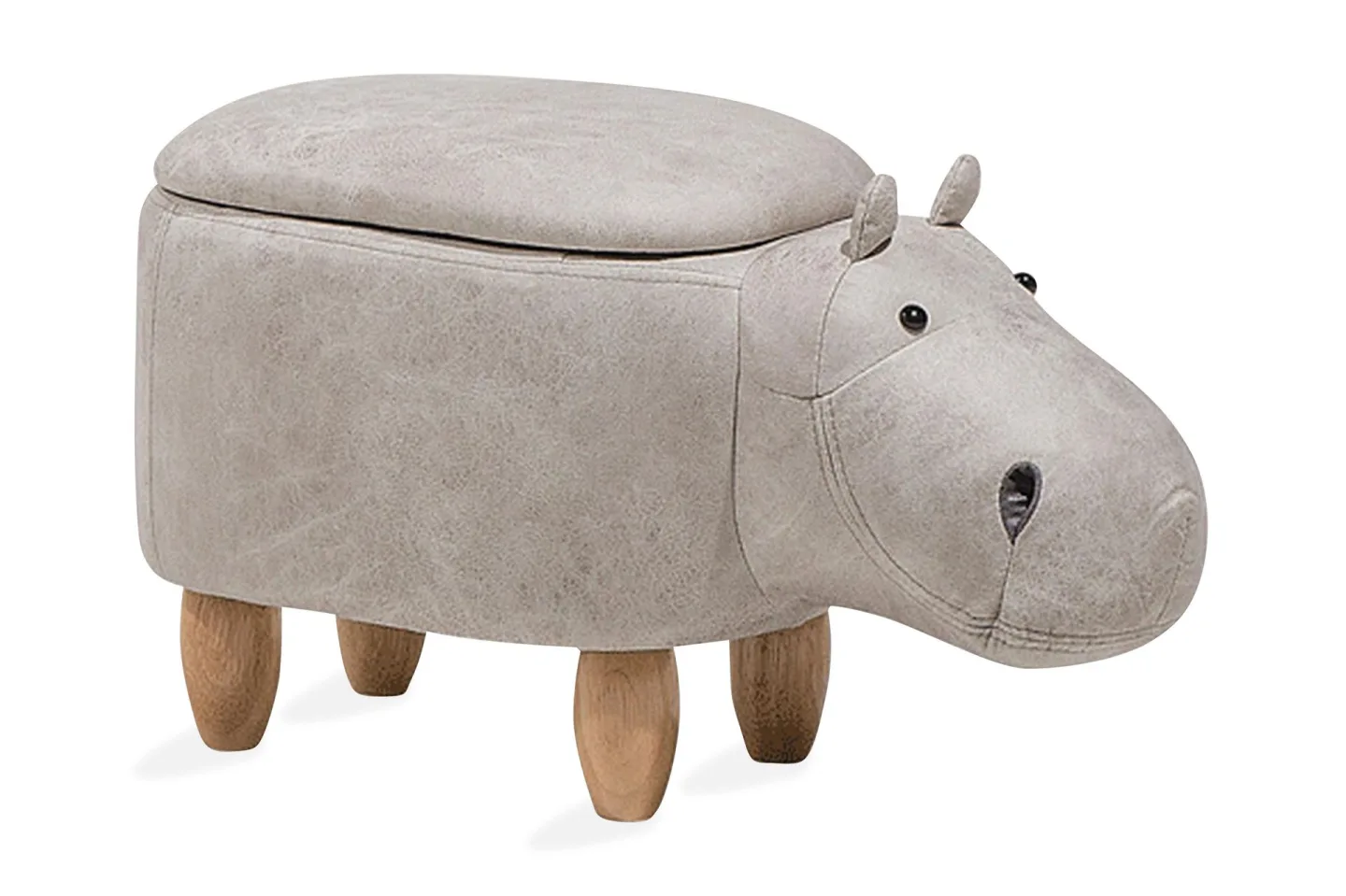 Hippo Sittpuff 32 cm - Grå