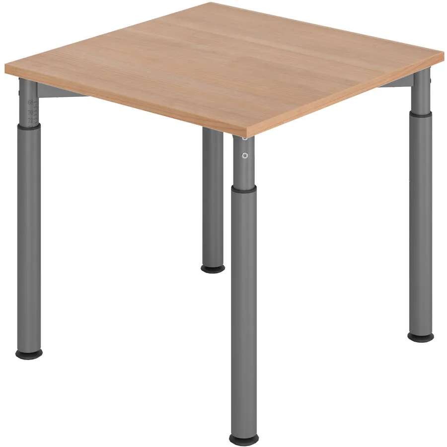 Schreibtisch Office nussbaum Holzwerkstoff Höhenverstellbar B 80 T 80 cm