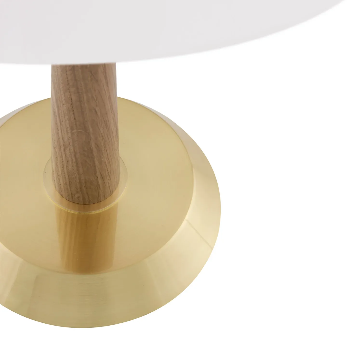 Ligna Tischlampe 39 cm weiß/messing/eiche - Globen Lighting - Wohnzimmer - Skandinavisch - Metall - Mit Schirm