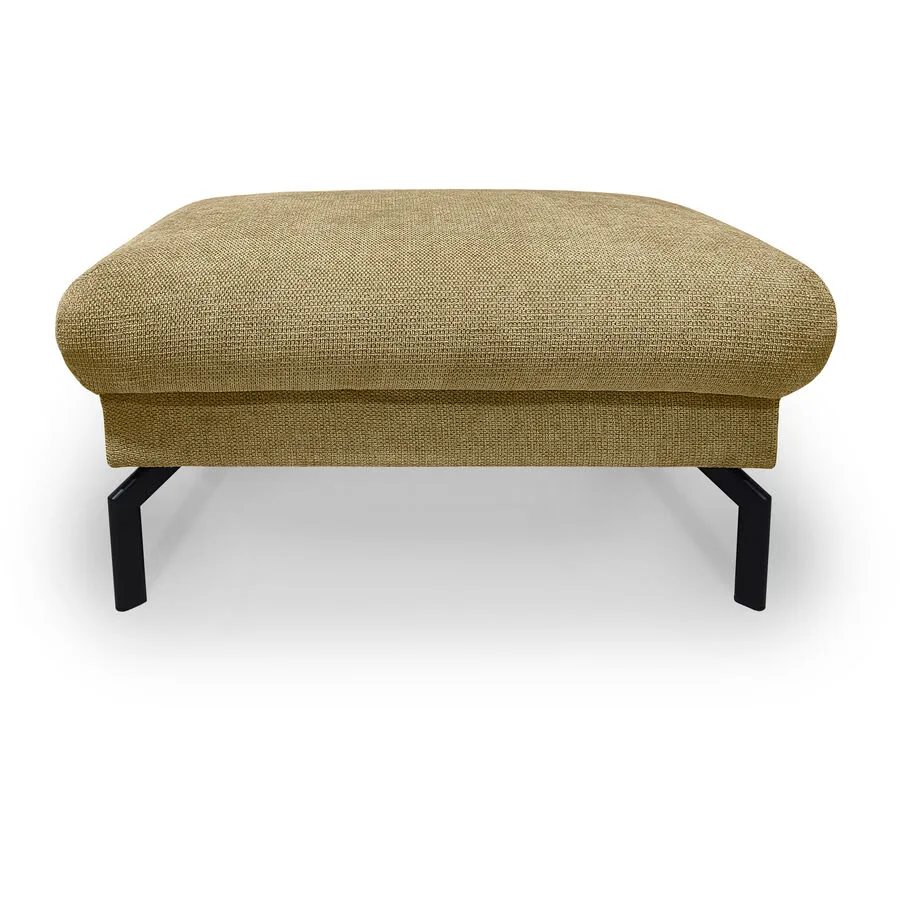 Hocker Gomero Sandgelb, Schwarz Stoff, Metall H 46 B 90 cm